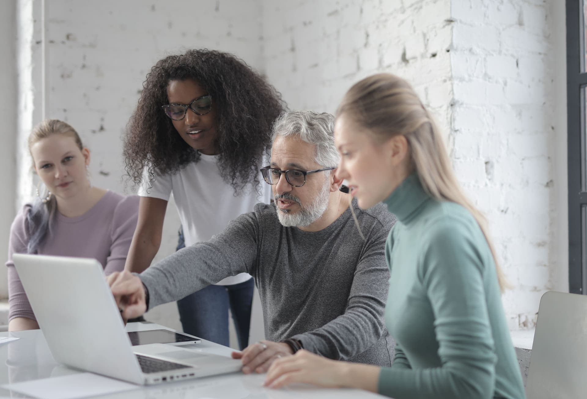 Development team collaborating on a project
